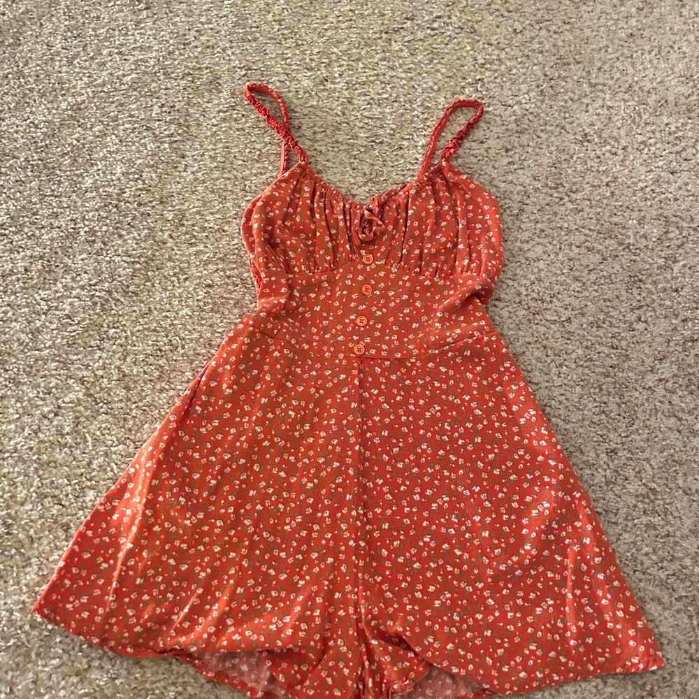 RSQ Floral Orange/Red Romper with Flowers size S